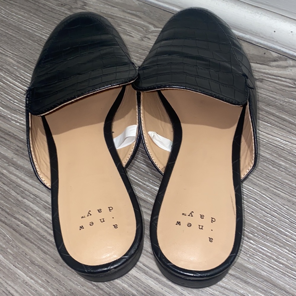 A New Day Black Croc Mules - Picture 4 of 5
